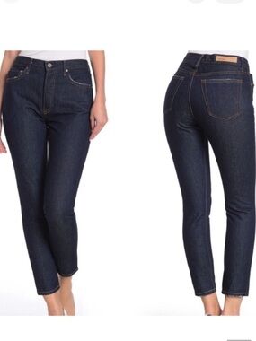 GRLFRND Karolina High Rise Skinny Crop Jeans Moody Blues Dark Blue Size 24 NWT